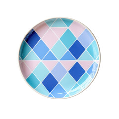 Obraz premium Low polygon style plate, isolated on a white background. cutout png