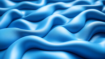 Obraz premium Gentle waves of vibrant blue fabric create a visually captivating texture reminiscent of flowing water, evoking a sense of calm