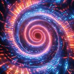 Fototapeta premium Abstract Neon Holographic Spiraling Circuit Design
