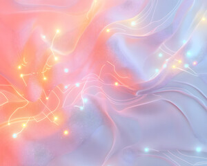 Abstract Tech Design with Flowing Pastel Circuits