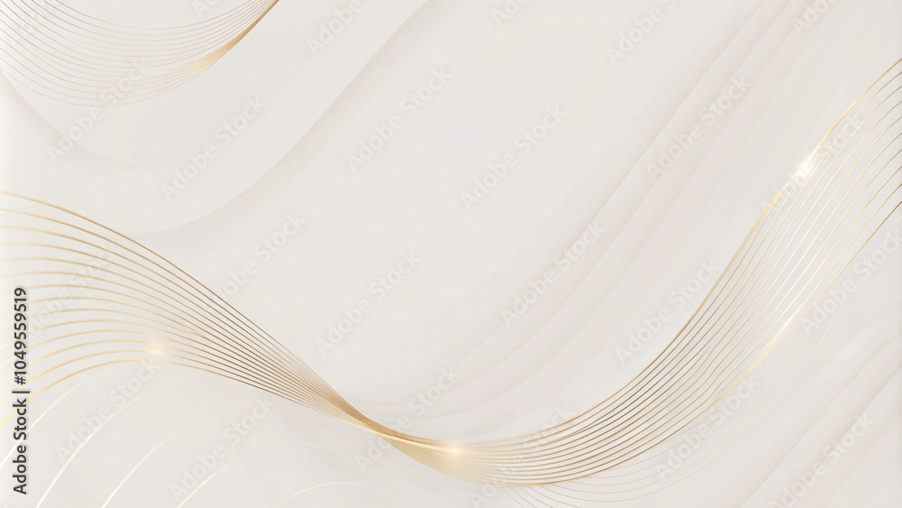 Poster abstract luxury gold background. modern golden line wave design template. premium soft cream with an