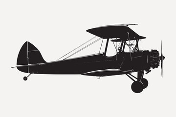 Vintage biplane silhouette art