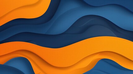 Dynamic Blue and Orange Gradient Wave Background with Abstract Curve and Grainy Texture
