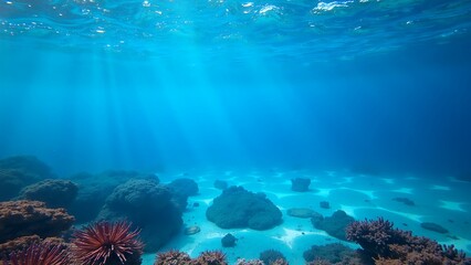 Fototapeta premium Light and shadow of the underwater world