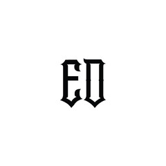 Fototapeta premium ED monogram logo design letter text name symbol monochrome logotype alphabet character simple logo