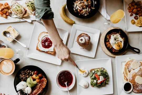 Dining table with full of foods