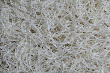 Close up texture of uncooked dry rice vermicelli or rice noodle