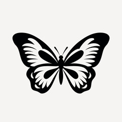 Elegant black butterfly silhouette design