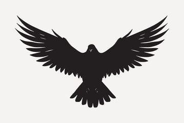 Obraz premium Black bird silhouette vector illustration
