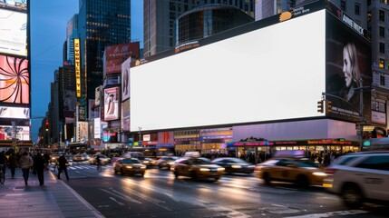 Mockup of an Empty Billboard in Times Square, New York City