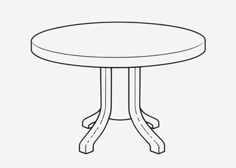 Minimalist round table illustration