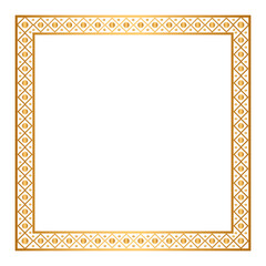 Rectangle Golden Certificate Border Pattern Line Photo Frame Islamic Wedding Invitation Background