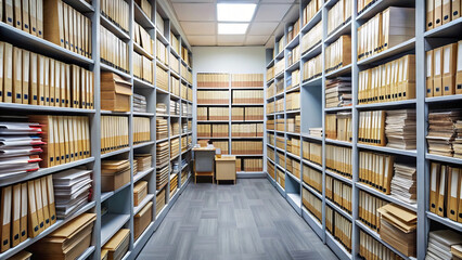 Organized office filled with files and folders, creating structured environment