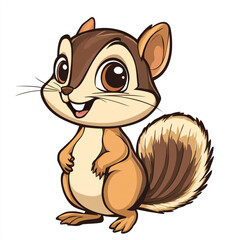 Obraz premium A cute cartoon squirrel with a big smile on its face. 
