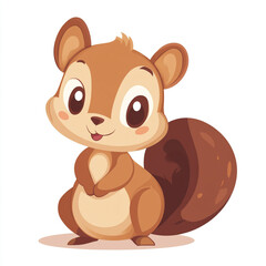 Fototapeta premium A cute cartoon squirrel with a big smile on its face. 