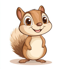 Fototapeta premium A cute cartoon squirrel with a big smile on its face. 