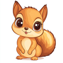 Fototapeta premium A cute cartoon squirrel with a big smile on its face. 