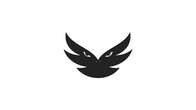 Eagle head in on white background. Eagle head logo animation