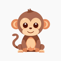Obraz premium Cute cartoon baby monkey illustration