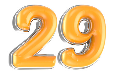 Number 3D Render Yellow