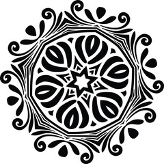 Simple Flower Mandala Images Circular Pattern in the Form of a Mandala Decorative Ornament in Ethnic Oriental Style.