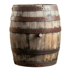 Obraz premium Rustic Wooden Barrel with Metal Bands: A Timeless Charm