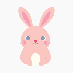 Obraz premium Cute pink bunny illustration