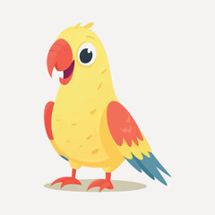 Obraz premium Colorful cartoon parrot illustration