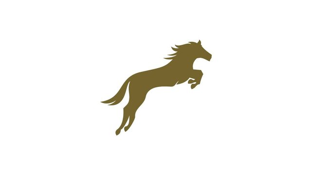 elegant horse. Strong mustang mammal animal icon concept animated horse motion