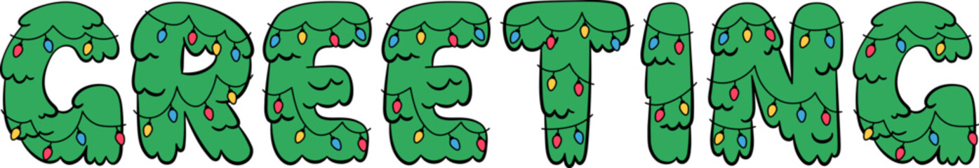 Greeting Word Decor Typography Illustration Design