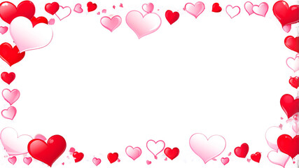 Transparent backdrop of a valentines themed border frame
