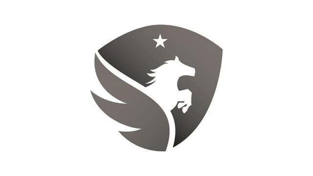 elegant horse. Strong mustang mammal animal icon concept animated horse motion