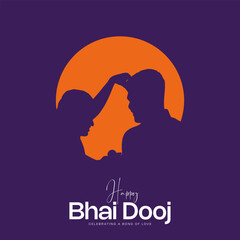 Silhouette of Brother and Sister Celebrating Bhai Dooj Social Media Post