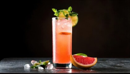Fototapeta premium paloma drink garnisged with grapefruit
