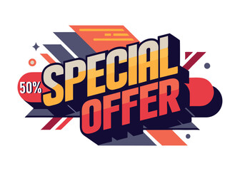 A vibrant and eye-catching badge announcing a special offer, perfect for e-commerce websites, social media posts, or email marketing campaigns.