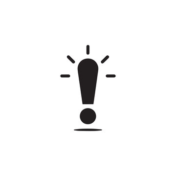 recommend clip art: Exclamation mark silhouette vector art illustration.