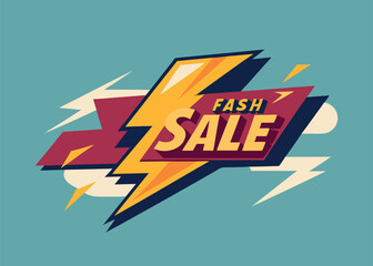A bold and energetic graphic featuring a lightning bolt and the word "SALE," ideal for creating urgency and excitement around a limited-time offer.