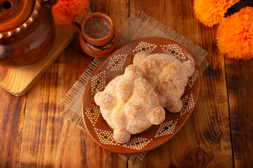 Pan de Muerto. Typical Mexican sweet bread that is consumed in the season of the day of the dead....