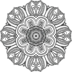 Mandala Art Circular Pattern in the Form of a Mandala Decorative Ornament in Ethnic Oriental Style.