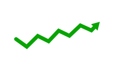 green arrow graph going up finance business growth high top concept vector illustration 