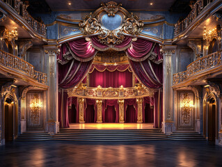 Obraz premium Opulent Classical Theater Stage Set Design