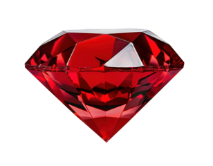 3D render shining red diamond jewel for clip art and element