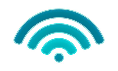 3d logo of the wireless internet, wifi symbol isolated on white background