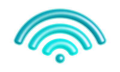 3d logo of the wireless internet, wifi symbol isolated on white background