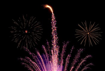 Waterfall comets Fireworks that shoot a comet like tail into the