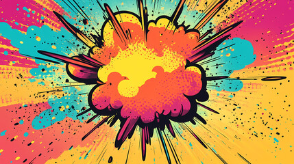 Pop art explosion with boom. Pop Art Comic. Illustration