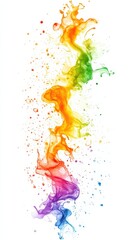 Fototapeta premium Vibrant Splash of Rainbow Paint on White Background.