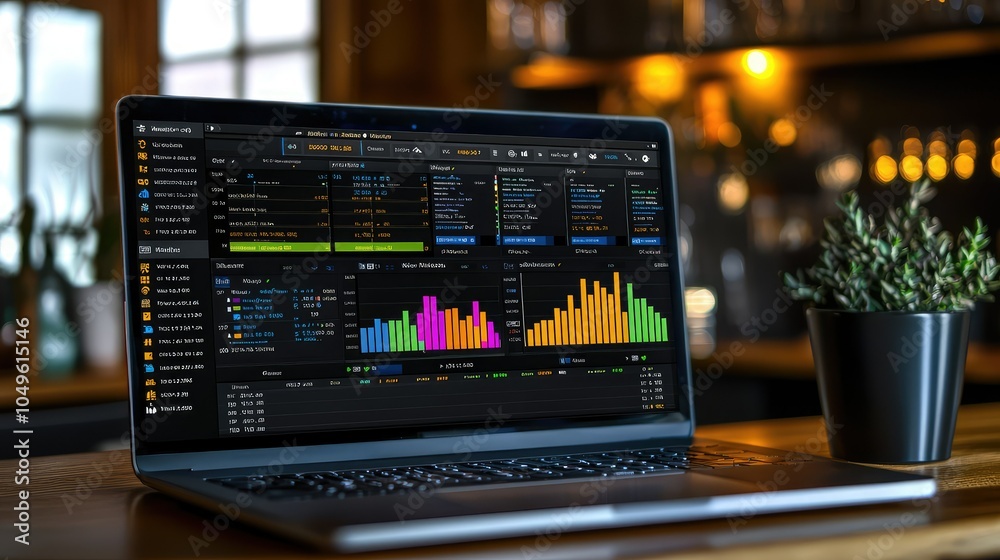 Poster dynamic business dashboard displaying real-time data
