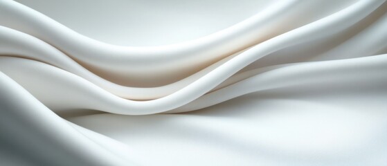 Fototapeta premium Soft elegance the beauty of draped white fabric captured in luxurious detail for artistic and textile inspiration