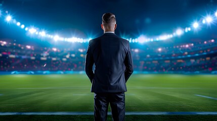 Spectator's anticipation at the stadium's edge